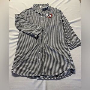 Disney Nightmare Before Christmas Striped Button Down Sleep Shirt XL